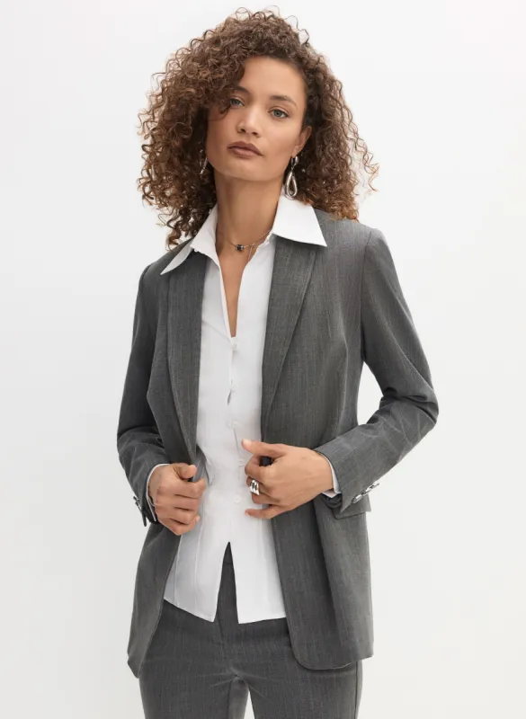 Pinstripe Single-Button Blazer sold by Melanie Lyne