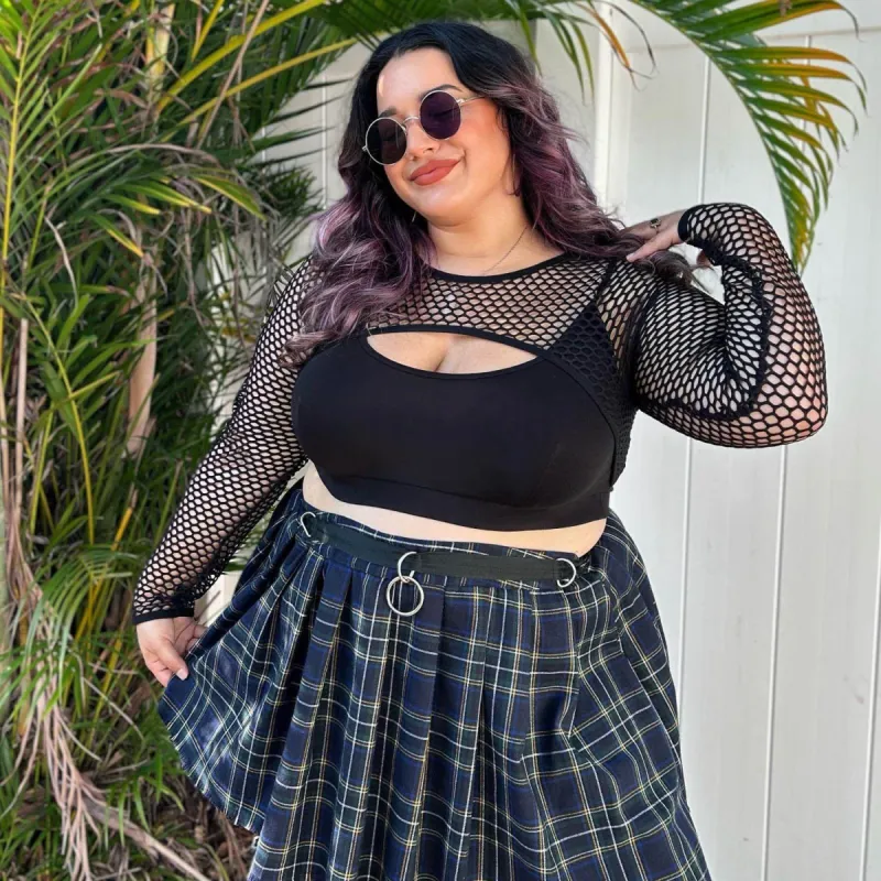 Fishnet Top - Alanis - Black sold by Snag Tights