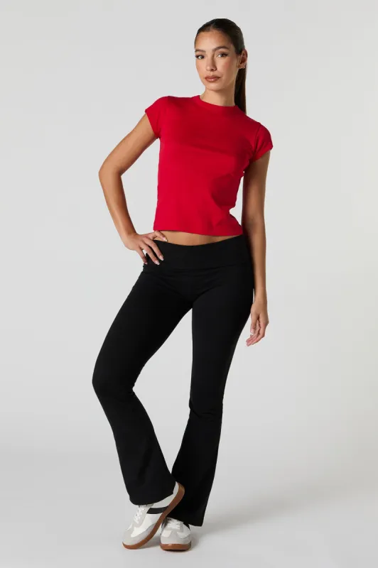 Pantalon à jambe évasée avec taille repliée sold by Urban Planet