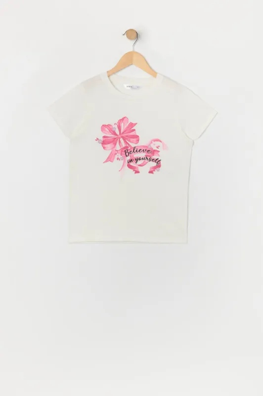 T-shirt à imprimé Believe in Yourself pour fille sold by Urban Planet