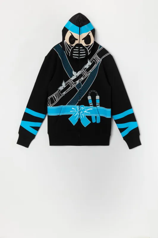 Haut à capuchon avec imprimé Ninja et fermeture à glissière pour garçon sold by Urban Planet