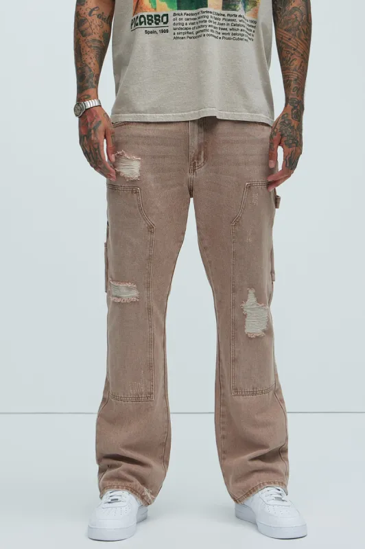 Aaron Carpenter Flare Jeans - Brown sold by Fashion Nova