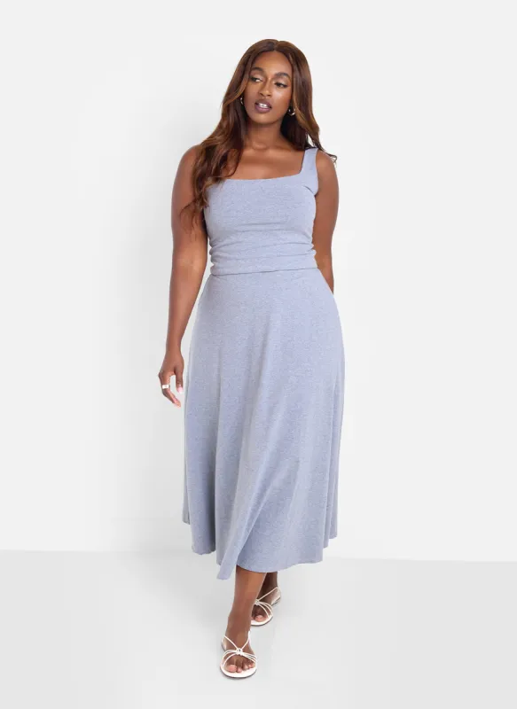 Essential A-Line Midi Skirt - Grey sold by Rebdolls