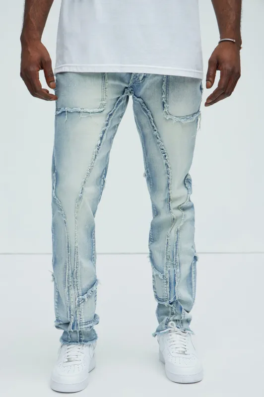 Speak Up Frayed Straight Jeans - Light Wash sold by Fashion Nova