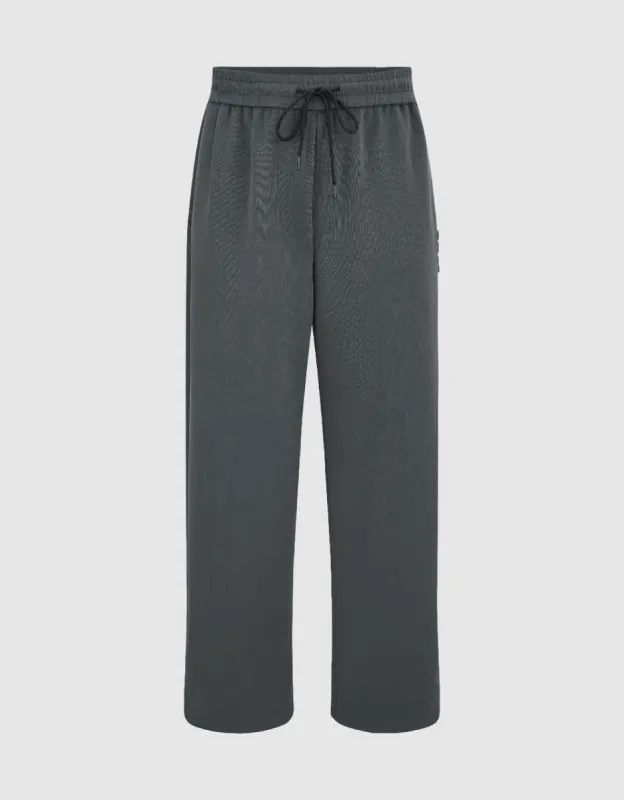 Drawstring Waist Knitted Straight Pants sold by Urban Revivo