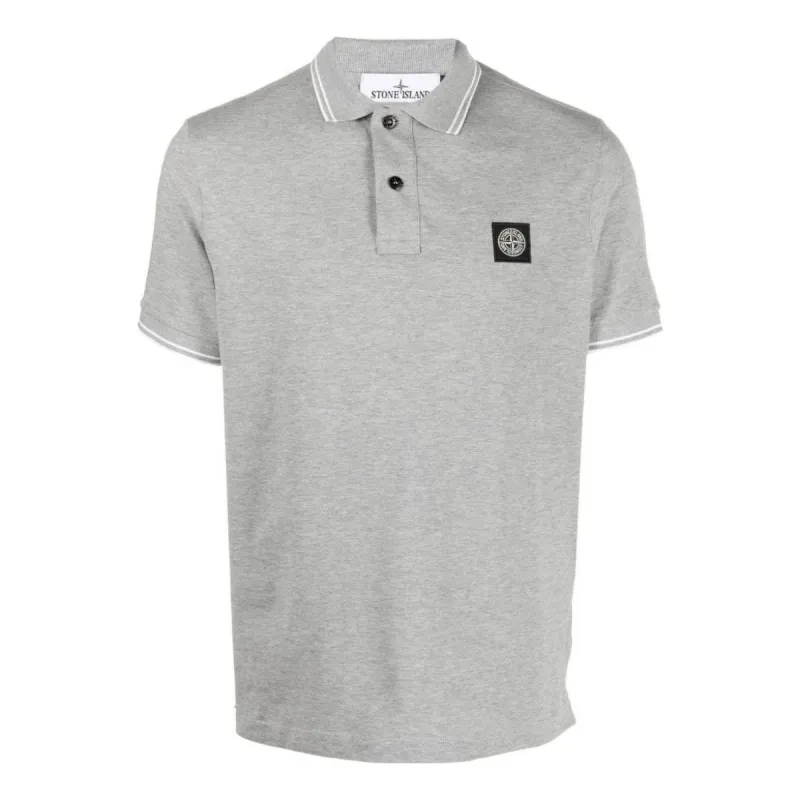 STONE ISLAND Patch Polo Shirt 'Grey Marl' 10152SC18-A0M64 sold by KicksCrew
