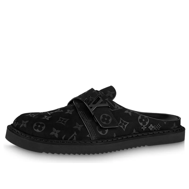 LOUIS VUITTON Easy Mules 'Black Monogram' 1ABLHZ sold by KicksCrew