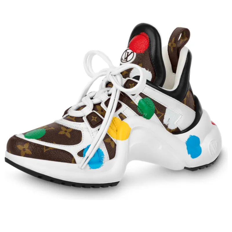(WMNS) LOUIS VUITTON x YK Academy Archlight Sneakers 'White with Colorful Dots' 1AB9RC sold by KicksCrew