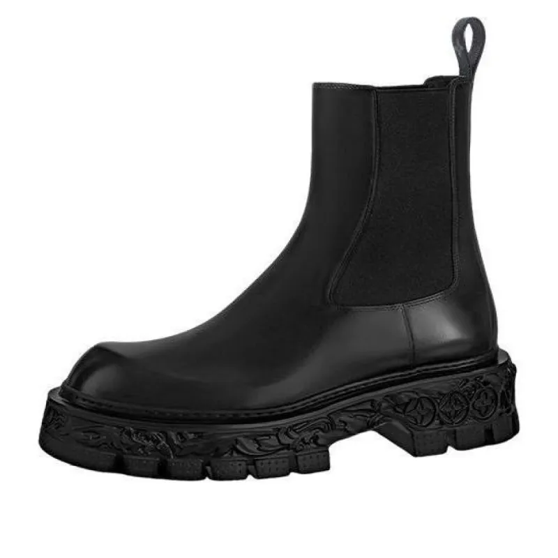 LOUIS VUITTON LV Baroque Chelsea Boots 'Black' 1AAZ40 sold by KicksCrew