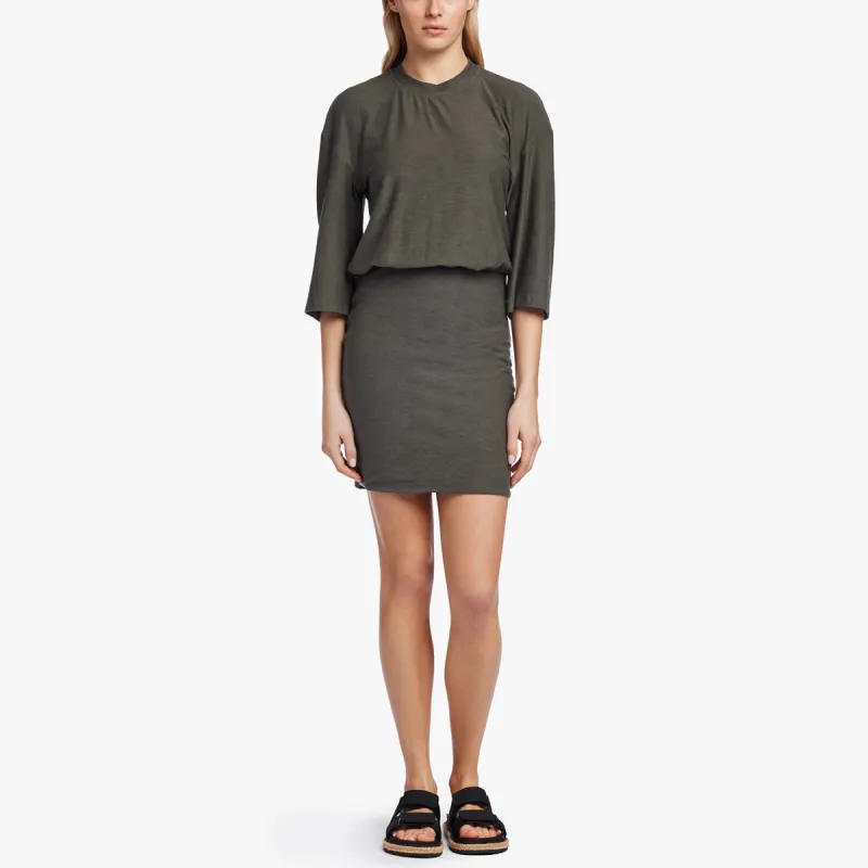 Drop 3/4 Sleeve Blouson Dress - Artillery sold by James Perse