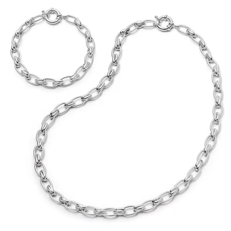 Polly Sayer Vintage Link Chain Layering Set Silver Plate sold by Daisy Jewellery