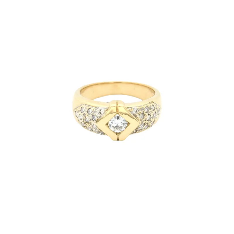 Bague or jaune et diamants sold by 58 Facettes