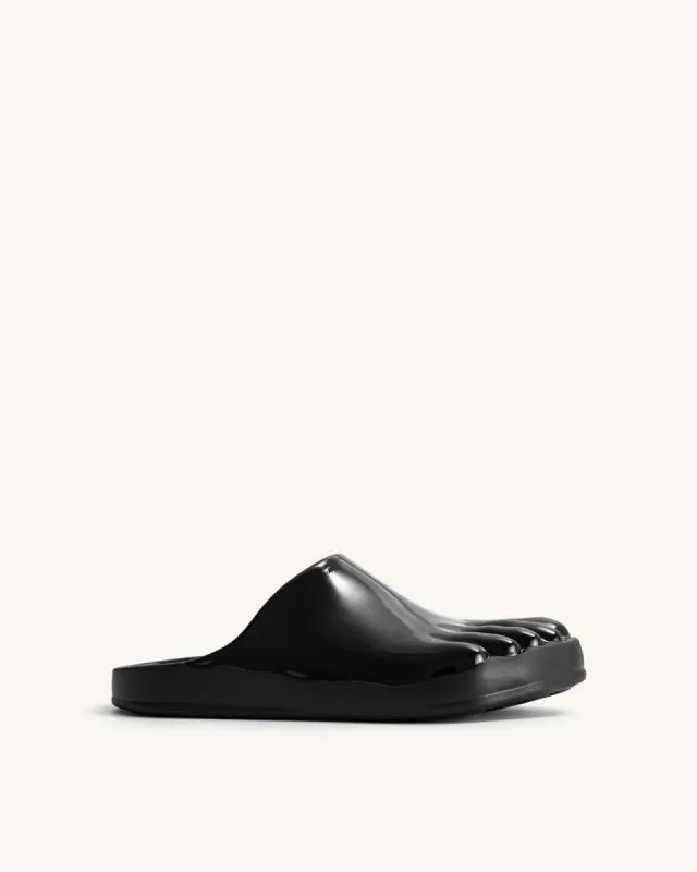 Hayley Toe Model Flat Mules - Black sold by JW PEI