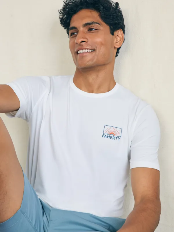 Shorelite Short-Sleeve Tech Tee - Pure White sold by Faherty