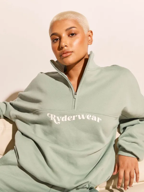Reserve Half Zip Jumper - Pale Sage sold by Ryderwear