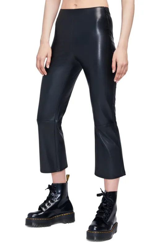 Vegan Leather Flare Pant | Black sold by Wildfox