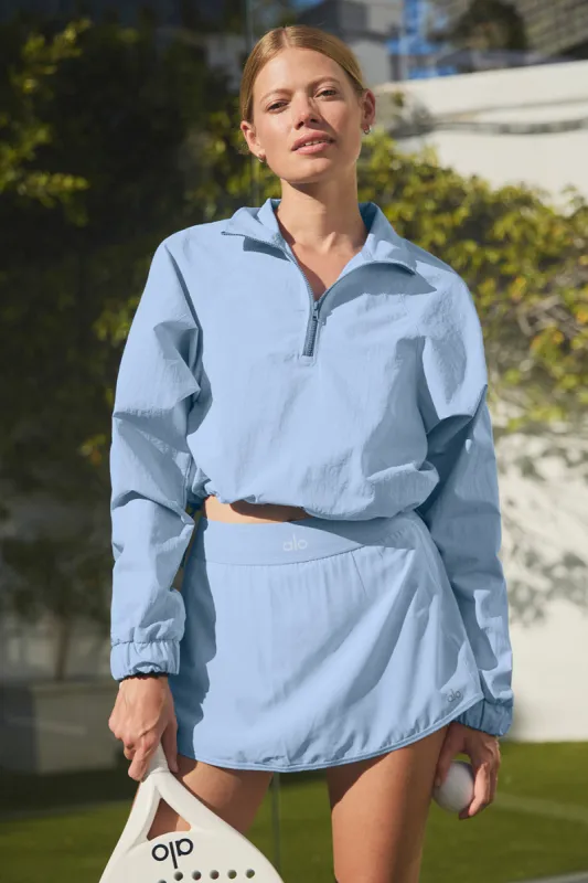 Cropped 1/4 Zip Alumni Pullover - Seashell Blue | Parallel