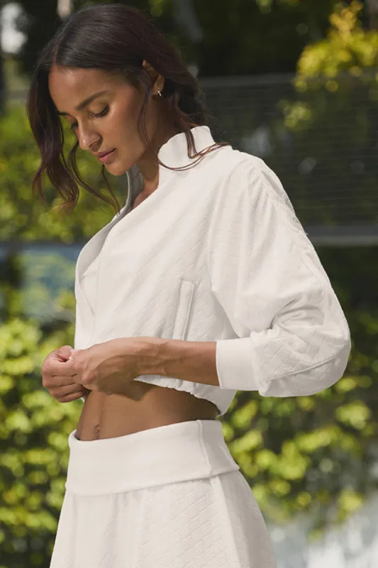 Cropped Doubles Only Full Zip Jacket - Ivory sold by Alo Yoga
