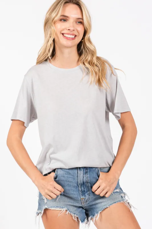 Heather Grey Basic Tee sold by Pinkblush