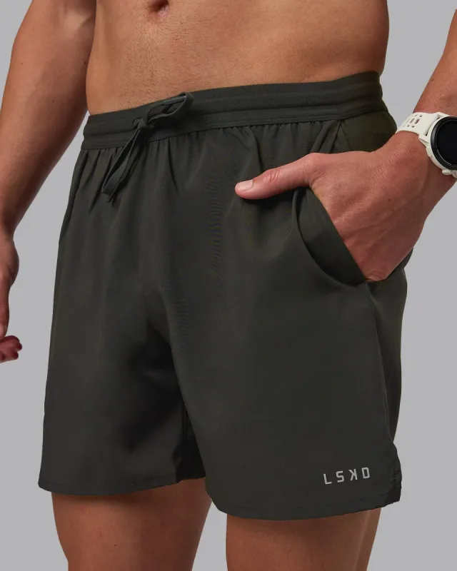 Pace Lined Performance Short  5" - Pirate Black sold by LSKD