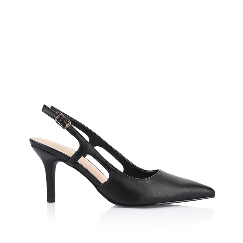 Lena Sling Back Pumps - Black sold by Verali
