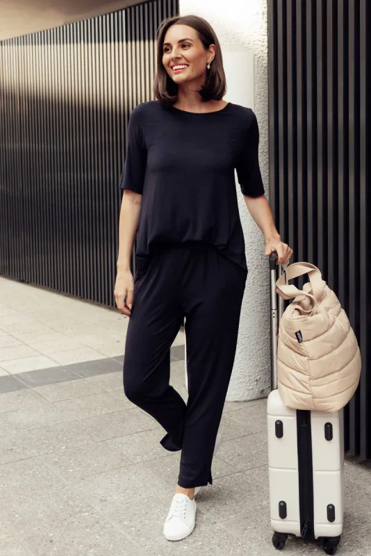 Dana Navy Micro Modal Pants sold by Blue Bungalow