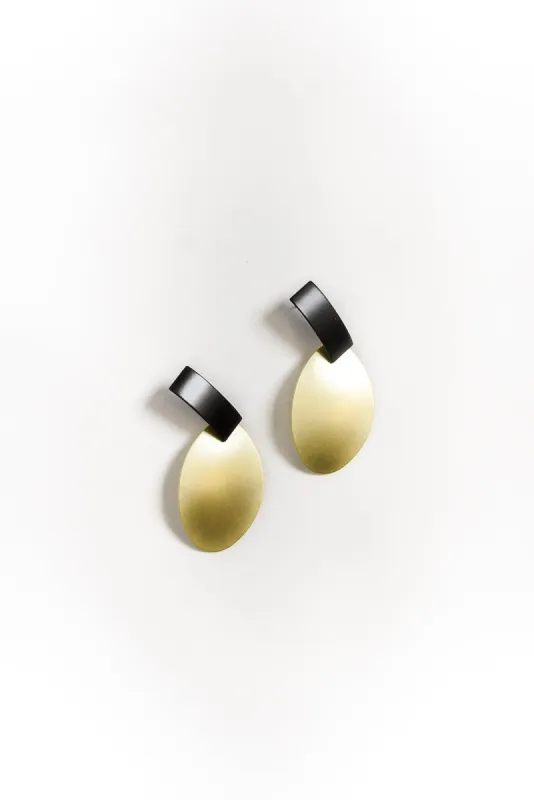 Merin Gold Oval Drop Earrings sold by Blue Bungalow