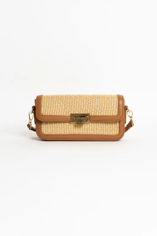 Hattie Natural Weave Crossbody Bag sold by Blue Bungalow