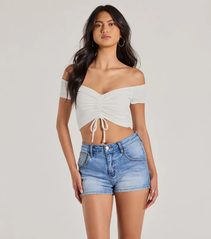 Sweet One Off-The-Shoulder Crop Top sold by Windsor