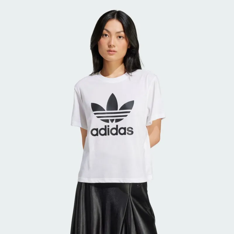 adidas Adicolor Trefoil Boxy Tee White S Womens sold by Adidas