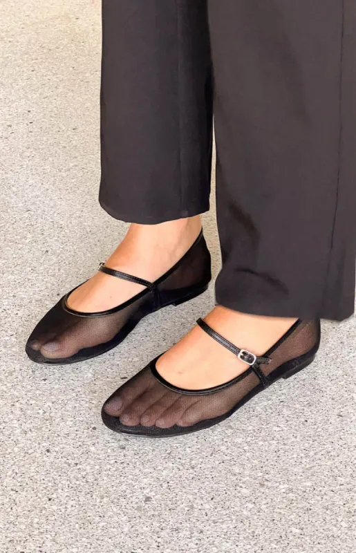 Billini Gilda Black Mesh Ballet Flats sold by Beginning Boutique