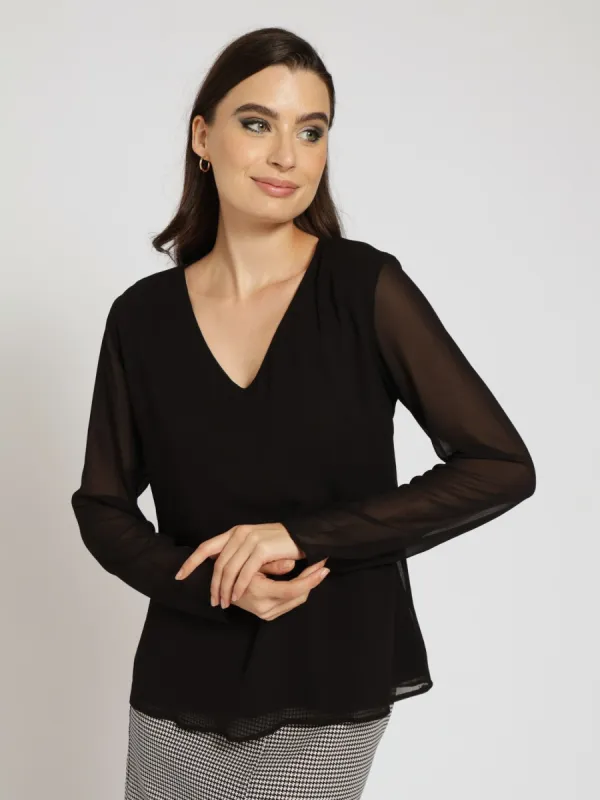 V-Neck Basic Blouse - Black sold by Edgars 