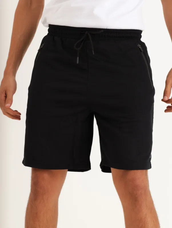 Men's Rubberised Zip Pocket Knit Short - Black sold by Edgars 