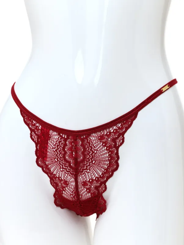 Ladies Single Lace T-String - Berry sold by Edgars 