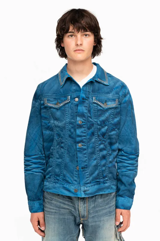 MENS DENIM JACKET IN PAUL BLUE WITH CRYSTALS sold by Robin's Jean