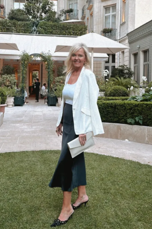 FINAL SALE!! Palais Blazer in White sold by Glitzy Bella