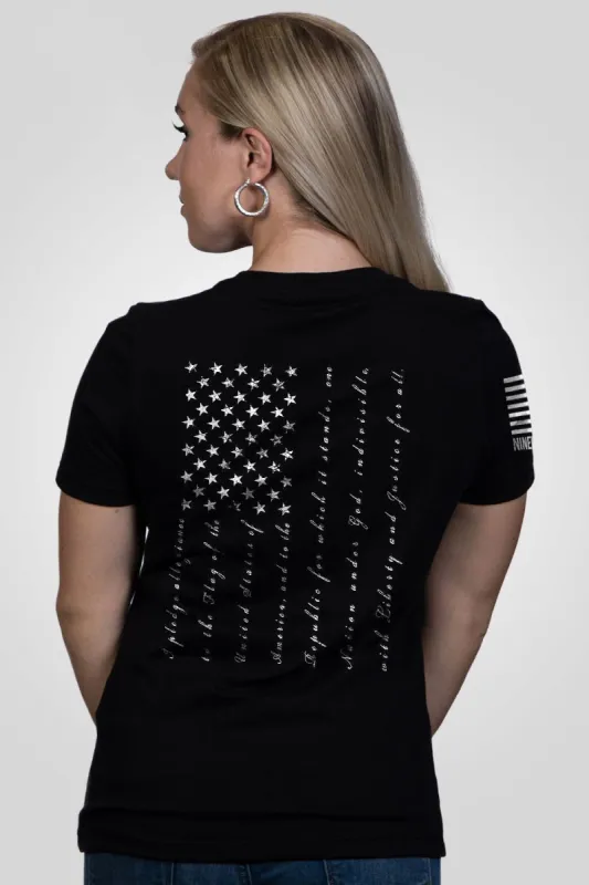 The Pledge - Women's Relaxed Fit V-Neck Shirt sold by Nine Line