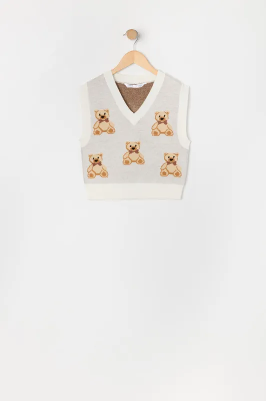 Veste en tricot avec motif Ourson pour fille sold by Urban Planet
