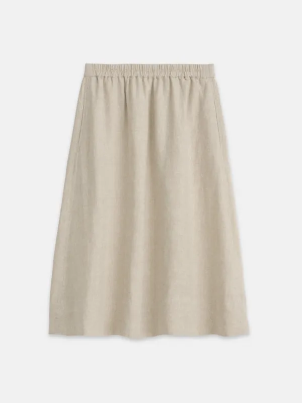 Maddie Skirt In Flax Linen sold by Alex Mill