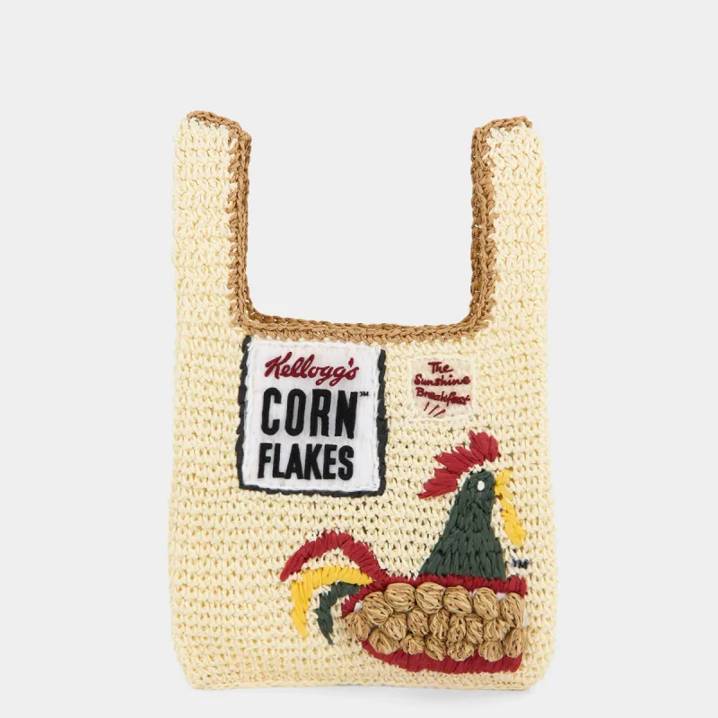 Anya Brands Corn Flakes Raffia Mini Tote sold by Anya Hindmarch