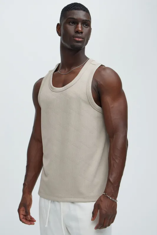 Benji Textured Tank Top - Taupe sold by Fashion Nova