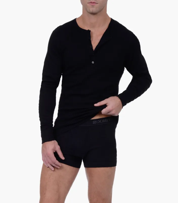 Essential Cotton Long Sleeve Henley sold by 2xist