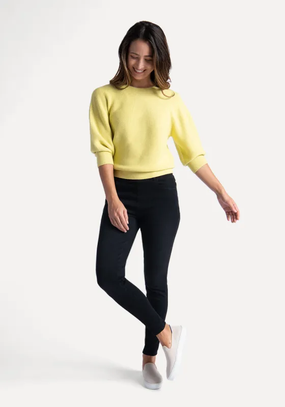 Skinny-Leg | Betabrand Yoga Denim (Washed Black) sold by Betabrand