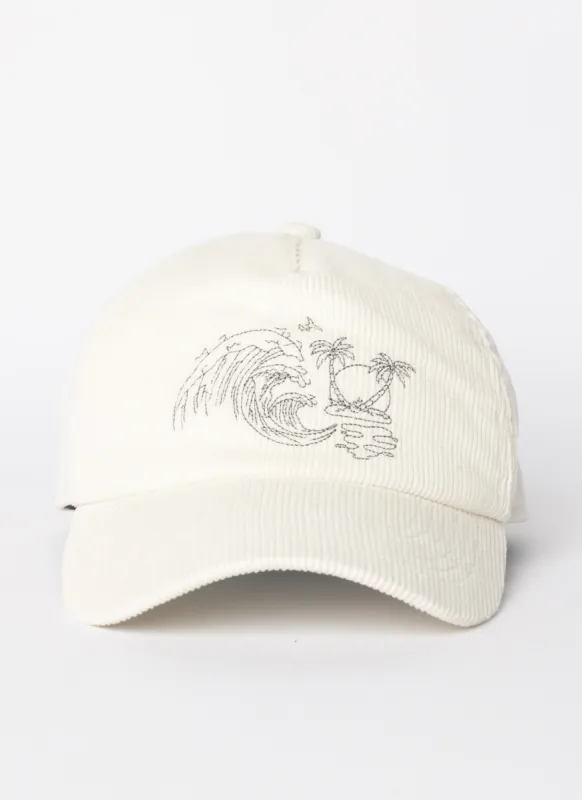 White Claw Cap White Corduroy sold by Barney Cools