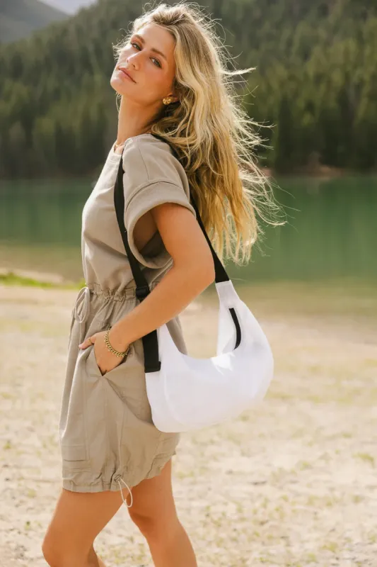 Niall Crescent Bag in Ivory sold by bohme