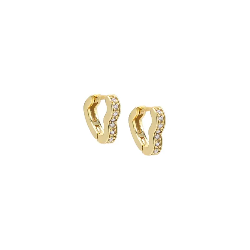 CZ Open Heart Huggie Earring sold by Adina Eden's