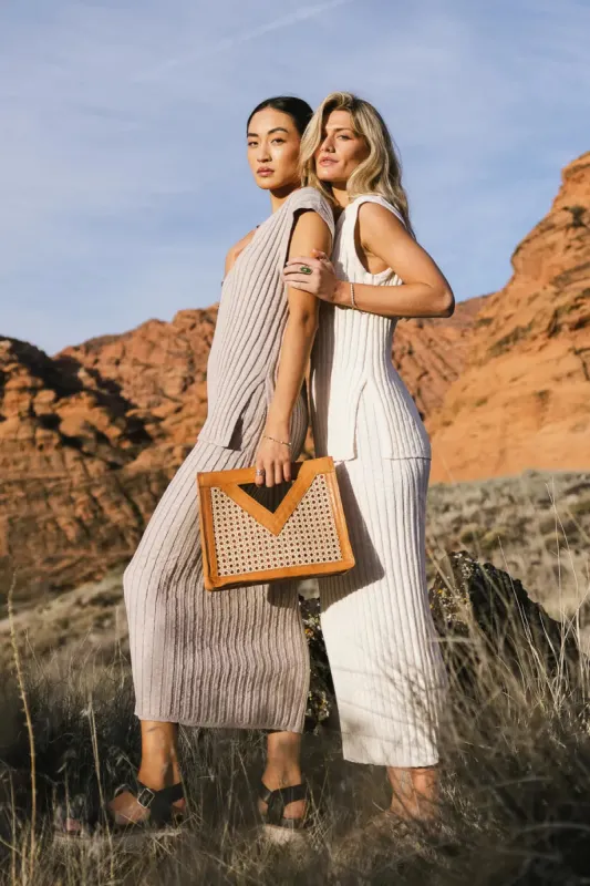 Meilani Ribbed Sweater Vest in Cream sold by bohme