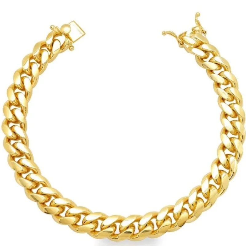 12mm Wide Classic Havana Cuban Chain Bracelet sold by Capsul Jewelry