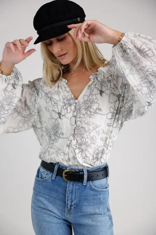 Natalie Floral Blouse - FINAL SALE sold by bohme
