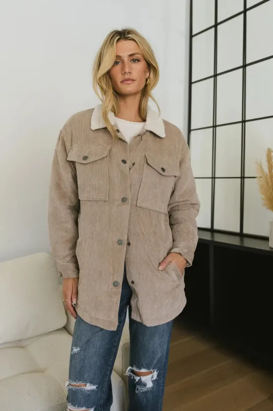 Emilia Corduroy Jacket in Tan - FINAL SALE sold by bohme
